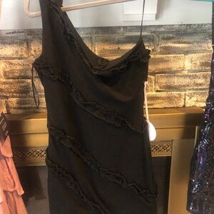 More to Come one shoulder black dress/mini dress